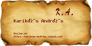 Karikás András névjegykártya