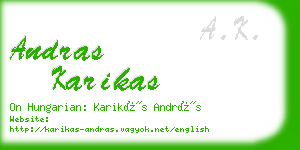 andras karikas business card